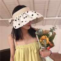 [Hat vendor]หมวกกันแดดลายจุดแบบคลาสสิกสำหรับผู้หญิงปรับได้พับได้ฤดูHat vendorปีกกว้างหมวกชายหาดหมวกลำลองป้องกันรังสียูวีของผู้หญิง