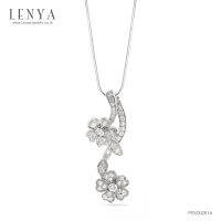 Lenya Jewelry  จี้เงินแท้ ชุบโรเดียม รูปช่อดอกไม้ ประดับด้วย CZ (Cubic Zirconia) เหมาะกับสาวหวานที่ต้องการความโดดเด่น