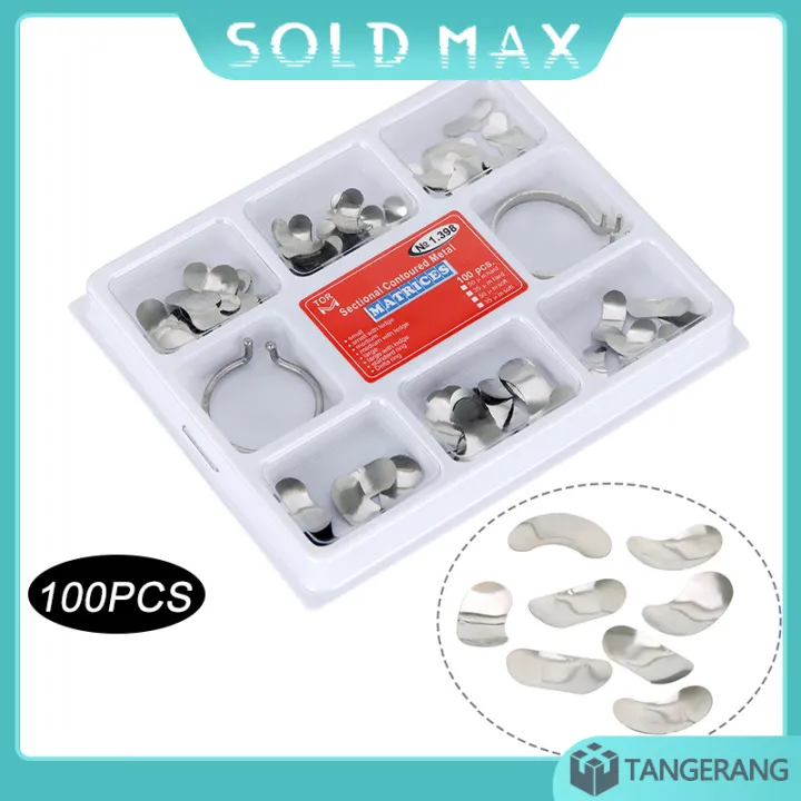 Dental Saddle Matrix Dental Sectional Contoured Matrix Gigi Metal Ginjal Band Wedges Set Saddle