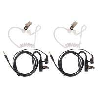 2X Surveillance Security Clear Coiled Acoustic Air Tube Earpiece PTT for iPhone Samsung Huawei HTC LG Sony