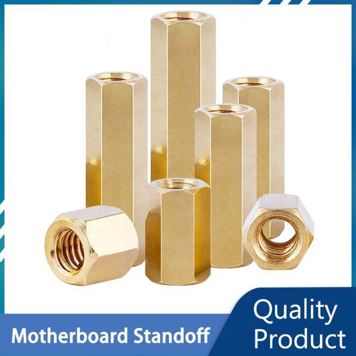 Brass Motherboard Standoff M6 Spacers Female Threaded Hex Hexagon PCB Pillar Spacing Bolt Screws