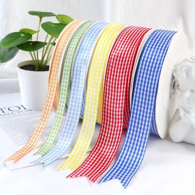 ‘【；】 1/1.5/2/2.5 Cm * 45 M/Roll Plaid Bow Rion Plaid Hair Band Baking Cake Box Polyester Weing