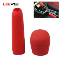 LEEPEE Gear head Shift knob Cover Car hand brake covers Handbrake Grips Gear Shift Collars Durable Silicone Car-styling