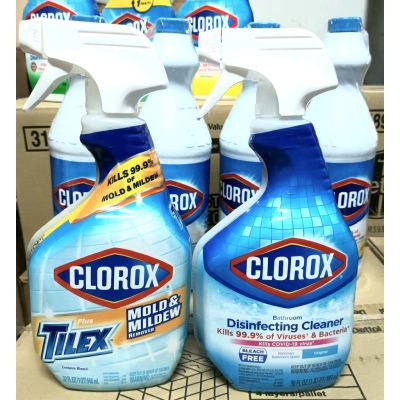 ➳Made in USA Clorox สเปรย์ทำความสะอาด กำจัดคราบเชื้อราในห้องน้ำ ขจัดเชื้อโรค ไวรัส 946 ml และแบคทีเรียขนาด 3แบบให้เลือก❃