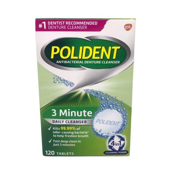 Polident 3-Minute Anti-Bacterial Denture Cleanser 120 Tablets | Lazada PH