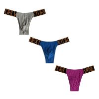 【YF】✟  3Pcs Cotton Plain Hip Raise Men Thong Jockstraps Transparent Underpants G String men