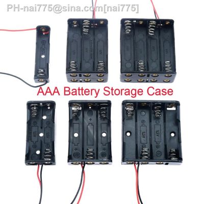 1x 2x 3x 4x 6x 8x AAA Battery Holder Case AAA Storage Box Cable Lead ABS Plastic Black LR3 HR3 Battery Container