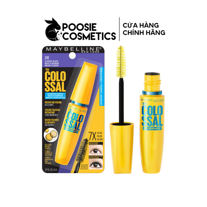 HCM]Mascara Maybelline Volum Express The Colossal Waterproof Mascara Classic  Black 241 