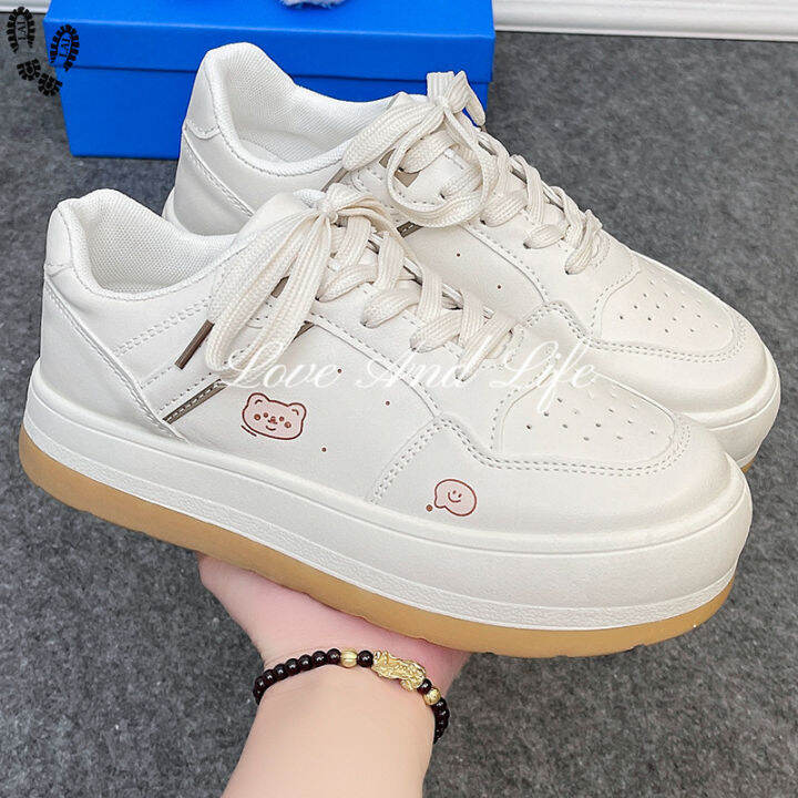 LAL Cream toe shoes little white shoes woman INS versatile highvalue