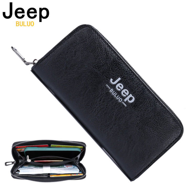 JEEP BULUO New Brand Men Long Wallet Clutch Bag Credit Card Purses Handbag  Business Style Men's SoftLeather Bags