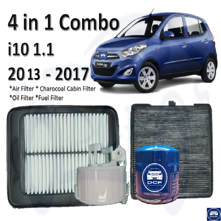 4 in 1 Combo HYUNDAI i10 1.1 (2013 2017) Air, Charcoal Cabin, Oil