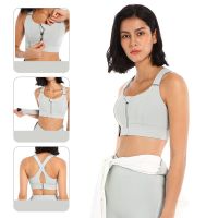 Women Front Zipper Sports Yoga Crop Tops Fitness Running Strap Shockproof Beauty Vest Gym Yoga Clothing Plus Size Mujer