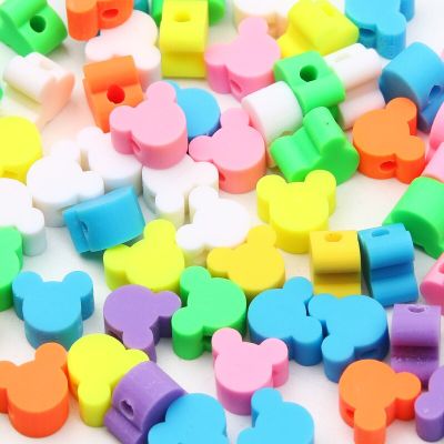 20/50/100pcs Cartoon Mouse Head Clay Spacer Beads Polymer Clay Beads For Jewelry Making Diy Bracelet Handmade Accessories 7x8mm DIY accessories and ot