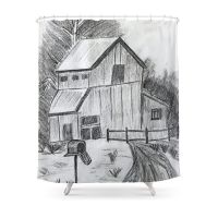 Farm House Shower Curtain Frabic Waterproof Polyester Bathroom Curtains Wall Decoration Hanging Bath Curtains