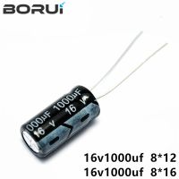 10PCS 1000 uF 16V 8*16 8*12mm DIP aluminum Electrolytic capacitor 1000uF 16V 16V 1000uF 16 V 1000 uF