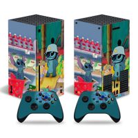 (MQ รูปแบบใหม่) Disney Stitch Xbox Series X สติ๊กเกอร์สกินรูปลอกฟิล์มกันรอยแบบเต็มสำหรับ Xbox SeriesX คอนโซลและ2ผิวตัวควบคุมสติ๊กเกอร์สกินกรอบและที่คลุม