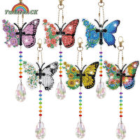 ShiningLove 6pcs Butterfly Diamond Art 28cm/11.02inch Double Sided Wind Chime Diamond Painting Accessories For Craft Lovers