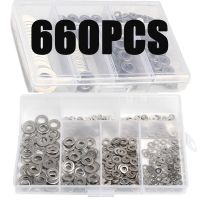 660Pcs 304 Stainless Steel Mesin Cuci M3 M4 M5 M6 M8 M10 Datar Mesin Cuci Plain Washer Gasket Kit Anti-korosi Cleaning Passivation