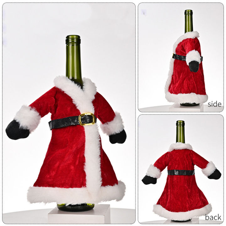 sanwood-ไม้พาย-กระเป๋าใส่ขวดรูปชุดคริสต์มาส-กระเป๋าใส่ไวน์เหมือนจริง