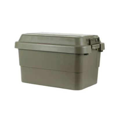 Multi-purpose storage box with lock lid Camping capacity 50 liters Size 60 x 39 x 36.5 cm. - Green