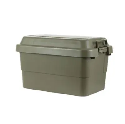 Multi-purpose storage box with lock lid Camping capacity 50 liters Size 60 x 39 x 36.5 cm. - Green