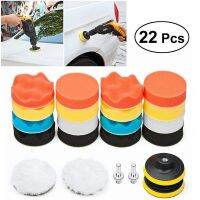 22Pc Buffing Pad Set Thread 3 inch Sponge Woolen Car Polishing pad Kit for Car Polisher Drill Adaptor M10 Power Tool accessories