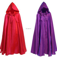 25 Halloween Party Cosplay Woman Men Long Hero Witchcraft Witchcraft Robe Hood Cloak Cosplay Satin Red Medieval Cloak Larp