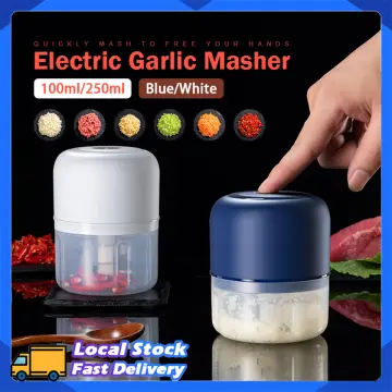 100ml&250ml 2 in 1 Electric Garlic Press Chopper Onion Meat Mincer