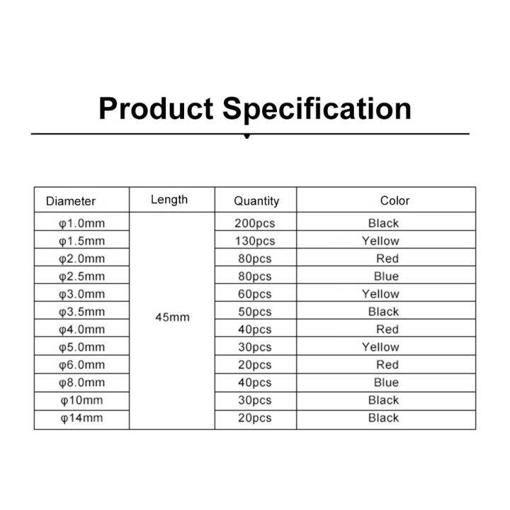 pcbfun-ชุดท่อหดความร้อนอัตราส่วน2-1สายเคเบิลไฟฟ้าแขนหลอดที่หดได้เมื่อถูกความร้อนกับกล่อง780ชิ้น