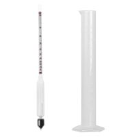 ki【Hot】Hydrometer Tester Vintage measuring bottle Set Tools Alcoholmeter Alcohol Meter Wine Concentration Meter 0-100 hydrometer alcoho