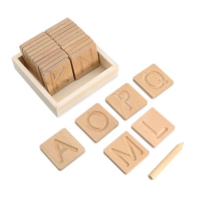 Montessori Language Toys Lowercase Letter English Alphabet Vowel Writing Board with Pen Guided Blind Board Toy Early Preschool