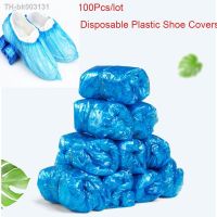 ✢ 100Pcs Disposable Plastic Shoe Covers Disposable Waterproof Non Slip Dust proof Durable Shoe Protector for Indoor Guest Visitor