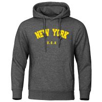New York Usa City Letter Street Printing Hoody Mens Loose Fashion Hoody Crewneck Casual Streetwear Pullover Hoodie Man Size XS-4XL