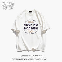 HUANGYOYO เสื้อยืดแขนสั้นสำหรับผู้หญิง,เสื้อยืดสตรีท100% ผ้าฝ้ายลำลอง