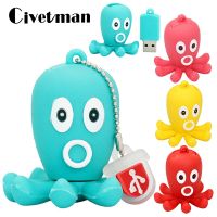 Usb Flash Drive Cartoon Octopus Pen Drive 4GB 8GB 16GB 32GB 64GB 128GB 256GB USB 2.0 Flash Disk Memory Stick Pendrive