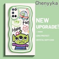 Chenyyka เคสสำหรับ OPPO A52 A92 A72 4G เคสลายมนุษย์ต่างดาวสีสันสดใสน่ารักขอบครีมคลื่น เคสมือถือกันกระแทกแบบใสนิ่ม เคส งใสลายกล้องถ่ายรูปสร้างสรรค์เรียบง่ายฝาครอบป้องกันซิลิโคน