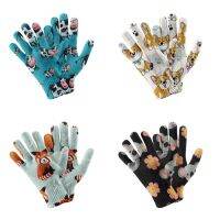 【hot】┇☽  Printed Knit Gloves Fashion Ladies Warm Outdoor Luvas De Senhora