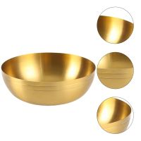 Stainless Steel Bowl Large Metal Bowl Salad Bowl Japanese Soup Bowls Gold Home Soup Bowl Fruit Dish Round Metal Bowl