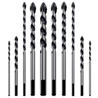 10 Piece Glass Tile Drill Bits Set Tungsten Carbide Material Drill Bit for Brick Marble Plastic Wood Mirrors Cinder Block etc
