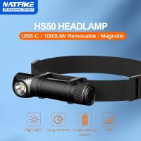 ❏ NATFIRE HS50 Bicycle Headlamp Rechargeable USB C Headlight 18650 LED Torch 1000lm Flashlight with Magnetic Tail Work Camp Light