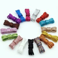 【LZ】▣  Cadarços brilhantes redondos coloridos brilhantes Tênis de lona calçados esportivos casuais cordas Dropship 1 par