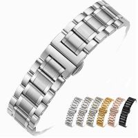 2023 ◐✸❁ Tali Stainless Steel 12/14/15/16/17/18/19/20/21/22/23/24Mm Watch Gelang untuk Quartz Watch Pria