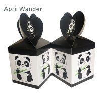 6pc/lot Lovely panda Candy Box cartoon party box for Happy Birthday Party Decorations Kid Favors Paper Gift Box Supplies Gift Wrapping  Bags