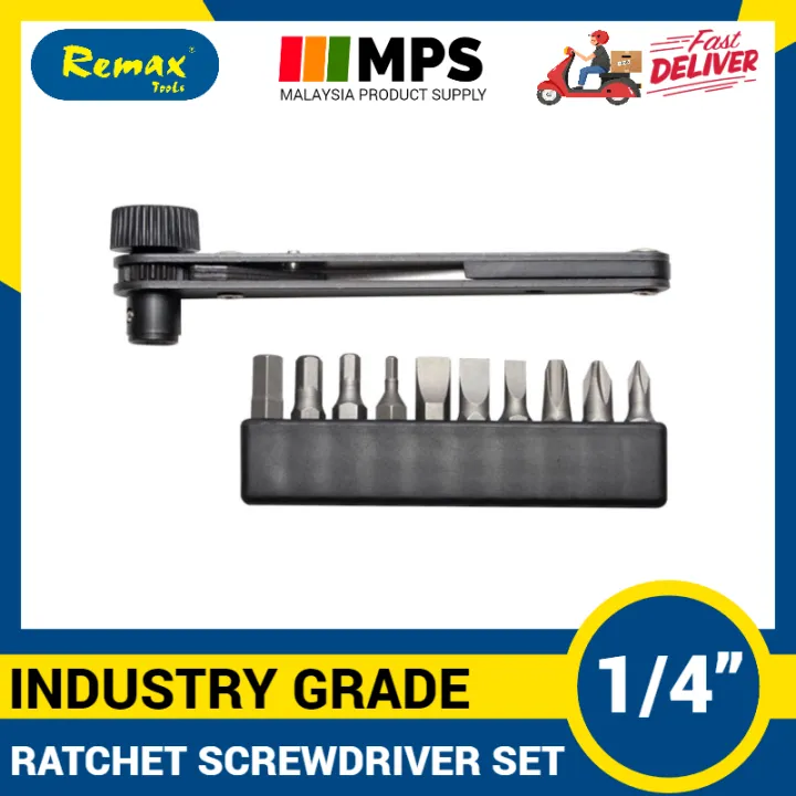 Remax Ratcheting Angle Screwdriver Set Offset Ratchet Screw Driver 1/4