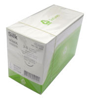 UNIK ไหมเย็บแผล- SILK ไม่ละลาย **ติดเข็ม** 24 เส้น/กล่อง