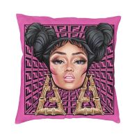 [FAZOZO Home Textile Store] สไตล์นอร์ดิกนักแสดง Nicki Minaj โยนปลอกหมอนตกแต่งบ้านที่กำหนดเองสแควร์เพลงนักร้องปลอกหมอนอิง40x40เซนติเมตรปลอกหมอน