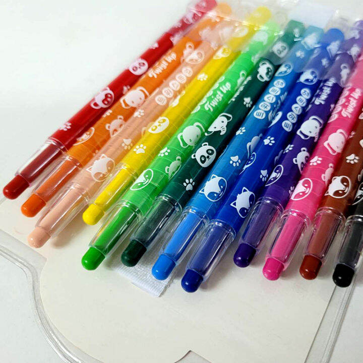 คิดอาร์ท-สีหมุนได้12สี-kidart-12colors-twist-up-pencils-twcr-12