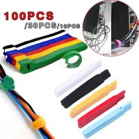 10 100pcs Plastics Fastening Reusable Cable Straps Releasable Cable Ties Nylon Wrap Zip Bundle Bandage Organizer Cord Management