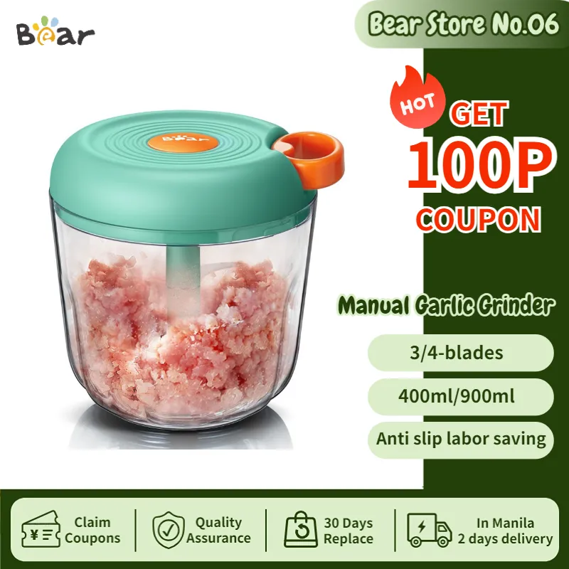 Bear Manual Multipurpose Garlic Chopper 400ml 