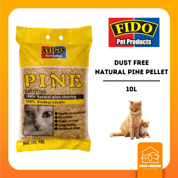 FIDO Pine Pellet Cat Litter 10L Pine wood Pasir Kucing Kucing High